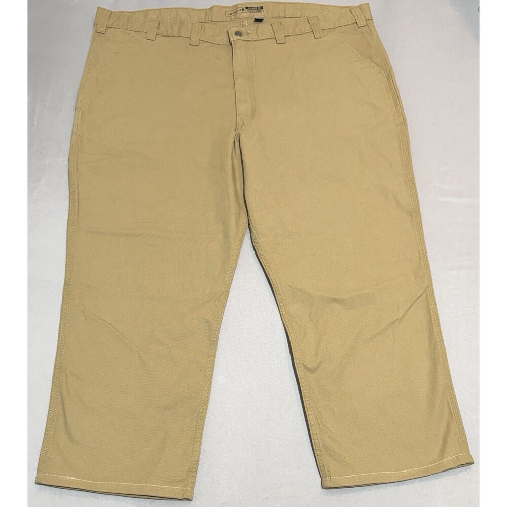 NWT Carhartt Rugged Flex Relaxed Fit Work Pants Mens 48x30 Beige Canvas BN2291-M
